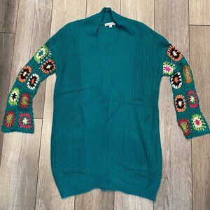 Blakeley cardigan with crocheted sleeves - One size